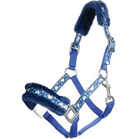 Produktbild von HKM Pferdehalfter Pony aus Polyester in Blau mit Silber