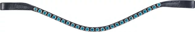 HKM Precious Frontal Trense aus Leder in Blau oder Türkis für Vollblut – Bild 1 von 1