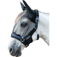 Produktbild von HKM Premium Fliegenschutzmaske für Pferde in Grau und Schwarz mit Pony