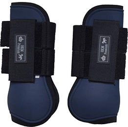 HKM Premium Gamaschen für Vorderbeine Dunkelblau/Schwarz Größe M – Bild 1 von 1