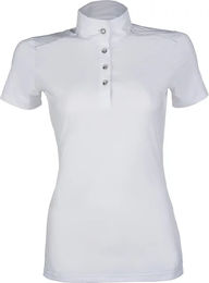 HKM Premium Turnierpolo Damen Reitshirt Weiß XL – Bild 1 von 1