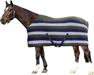 HKM Profi Pferdedecke aus Fleece in Blau Grau Grün Größe 125 – Bild 1 von 3