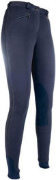 HKM Reiterhose Penny Easy für Mädchen mit Kniebesatz aus Baumwolle in Blau – Bild 1 von 3