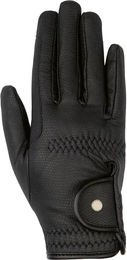 HKM Reithandschuhe mit Fleece-Futter für Damen und Herren Schwarz Größe S – Bild 1 von 1