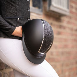 Produktbild von HKM Reithelm Lady Shield Elegant für Damen in Schwarz-Silber Größe M