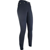 Produktbild von HKM Reithose LG Basic für Damen mit Silikon-Mid-Grip in Blau aus Lycra Größe 34