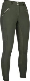 HKM Reithose Lia High Waist Damen Full Grip Grün mit Kunstleder – Bild 1 von 1
