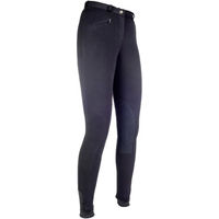 Produktbild von HKM Reithose Penny Easy Mid Grip für Mädchen in Schwarz mit Kunstleder