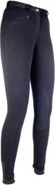 HKM Reithose Penny Easy Mid Grip für Mädchen in Schwarz mit Kunstleder – Bild 1 von 1