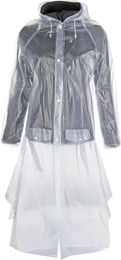 HKM Reitjacke für Damen und Herren transparent weiß wasserdicht mit Rückenfalte Größe XL – Bild 1 von 1