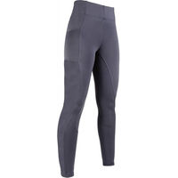 Produktbild von HKM Reitleggings Della Sera Style FullGrip Reithose für Damen aus Polyester in Grau oder Schwarz Größe 44-46