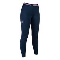 Produktbild von HKM Reitleggings für Mädchen Graz Style mit Silikon Vollbesatz Dunkelblau/Neon Koralle Größe 158/164