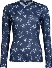 HKM Reitshirt Bloomsbury Fleurs Damen Langarm Blau Grösse M – Bild 1 von 1