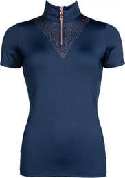 Produktbild von HKM Reitshirt Damen Rosegold Glamour Blau XL