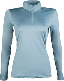 HKM Reitshirt Damen Sommer Milano Langarm Grau Blau 2XS – Bild 1 von 1
