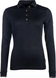 HKM Reitshirt Polo Damen mit langen Ärmeln Rosegold Glamour XXL – Bild 1 von 1