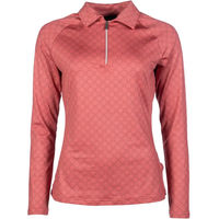 Produktbild von HKM Reitshirt Polo Damen mit langen Ärmeln Rosewood Allover Print Bunt