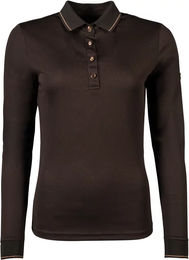 HKM Reitshirt Polo für Damen mit langen Ärmeln Rosegold Glamour Rosa Gold Braun Größe S – Bild 1 von 1