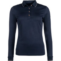 Produktbild von HKM Reitshirt Polo für Damen mit langen Ärmeln Rosegold Glamour Rosa Gold XXL