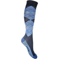 Produktbild von HKM Reitsocken Check Classico Blau Unisex Größe 39/42
