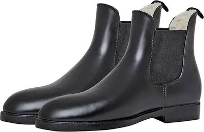 HKM Reitstiefel aus Kunstleder mit Teddy-Futter und wasserabweisender Eigenschaft für Damen und Herren in Schwarz Größe 39 – Bild 1 von 1
