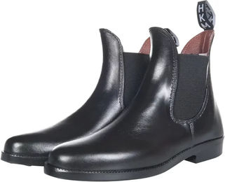Produktbild von HKM Reitstiefel mit elastischen Einsätzen in Schwarz für Damen und Herren aus Kunststoff wasserdicht Größe 36