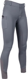HKM Ruby Reithose für Mädchen mit Full Grip in Grau Winter Lycra Größe 15/16 Jahre – Bild 1 von 1