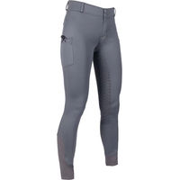 Produktbild von HKM Ruby Reithose für Mädchen mit Full Grip in Grau Winter Lycra Größe 9/10 Jahre