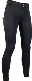 HKM Ruby Reithose für Mädchen mit Full Grip in Schwarz für den Winter – Bild 1 von 1