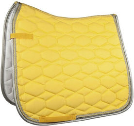 HKM Schabracke Crystal Fashion mit Doppelkordel Satteldecke Gelb für Pony Dressur – Bild 1 von 1