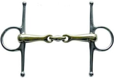 HKM Schenkeltrense doppelt gebrochen Argentan mit Edelstahlringen für Pferde 40 mm/155 weite mehrfarbig – Bild 1 von 1