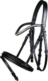 HKM Shetty Diamond Gebisslose Trense aus Leder in Schwarz und Silber für Pferde – Bild 1 von 1
