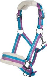 HKM Shetty Halfter aus Fleece Funny Horses in Lila Bunt – Bild 1 von 1