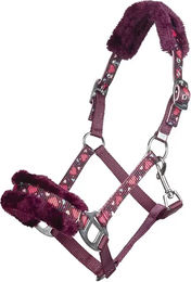 HKM Shetty Halfter aus Polyester mit Pelz Heart in Rot Lila Silber – Bild 1 von 1