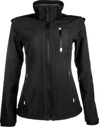 HKM Softshell Reitjacke für Damen mit abnehmbarer Kapuze Schwarz Größe M wasserabweisend – Bild 1 von 1