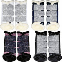 Produktbild von HKM Sparkle Gamaschen mit Glitzer Beinschutz Dunkelblau Größe S