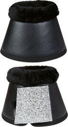 HKM Sparkle Hufglocken Schwarz mit Glitzer-Klett Ballenschutz Größe L – Bild 1 von 1
