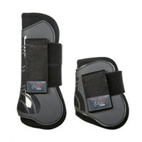 Produktbild von HKM Springgamaschen und Streichkappen Set aus Neopren für Ponys in Grau/Schwarz