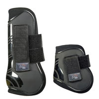 Produktbild von HKM Springgamaschen und Streichkappen Set Genua aus Neopren für Ponys in Dunkelblau/Schwarz