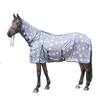 Produktbild von HKM Stars Combo Fliegendecke für Pferde grau/weiß 125 cm Rückenlänge