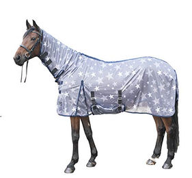 Produktbild von HKM Stars Combo Fliegendecke für Pferde grau/weiß rückenlänge 135 cm