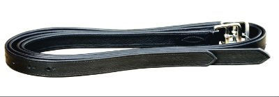 HKM Steigbügelriemen mit Nyloneinlage Schwarz und Braun - 150 cm – Bild 1 von 2