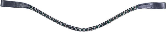 Produktbild von HKM Stirnband Precious aus Leder für Warmblut in Blau oder Schwarz - 1 Stk.