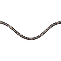 Produktbild von HKM Stirnband Sparkle aus Leder für Pferde in Weiß oder Schwarz