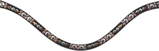 HKM Stirnband Sparkle aus Leder für Vollblut Pferde in Weiß oder Schwarz – Bild 1 von 1