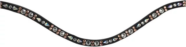 HKM Stirnband Sparkle für Pferde aus Leder in Schwarz oder Braun – Bild 1 von 1