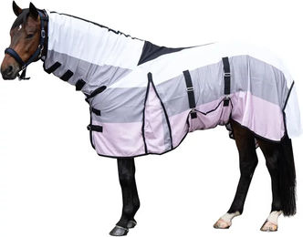 HKM Strong Fliegendecke für Pferde mit Halsabdeckung in Rosa oder Bunt 155 cm – Bild 1 von 1