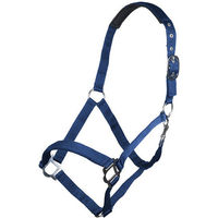 Produktbild von HKM Sydney Style Nylonhalfter für Ponys weich unterlegt in Kornblau