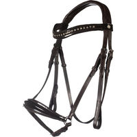 Produktbild von HKM Trense Carolin mit hannoverschem Reithalfter Zaumzeug Braun für Warmblut