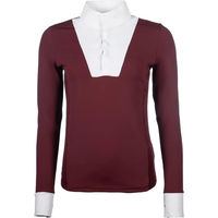 Produktbild von HKM Turnierpolo Virginia Reitshirt Damen mit langen Ärmeln Rot XXL